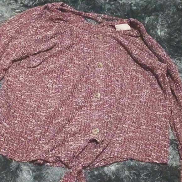 Bobbie Brooks ladies' purplish-red sweater shirt - Picture 1 of 3